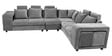 Amanda Fabric 6 Seater Corner Sofa in Light Grey Colour