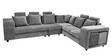 Amanda Fabric 6 Seater Corner Sofa in Light Grey Colour
