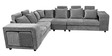 Amanda Fabric 6 Seater Corner Sofa in Light Grey Colour