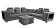 Amanda Fabric 6 Seater Corner Sofa in Light Grey Colour