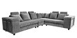 Amanda Fabric 6 Seater Corner Sofa in Light Grey Colour