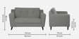 Amanda Velvet 2 Seater Sofa In Grey Colour