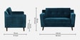 Amanda Velvet 2 Seater Sofa In Teal Blue Colour