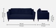 Amanda Velvet 3 Seater Sofa In Royal Blue Colour