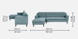 Amanda Fabric Fabric RHS Sectional Sofa (3 + Lounger) In Powder Blue Colour