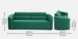 Amara Velvet Sofa Cum Bed in Forest Green Colour