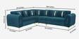 Amber LHS Sectional 6 Seater Sofa In Teal Green Color