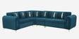 Amber LHS Sectional 6 Seater Sofa In Teal Green Color