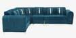 Amber LHS Sectional 6 Seater Sofa In Teal Green Color