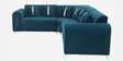 Amber LHS Sectional 6 Seater Sofa In Teal Green Color