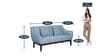 Amelia Fabric 3 Seater Sofa In Ice Blue Colour