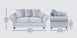 Amfi Fabric 2 Seater Sofa In Dolphin Grey Colour