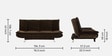 Amoeba Fabric Convertible Sofa Cum Bed in Dark Earth Colour