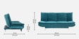 Amoeba Fabric Convertible Sofa Cum Bed in Malibu Green Colour