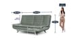 Amoeba Fabric Convertible Sofa Cum Bed in Omega Green Colour