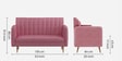 Amour Velvet 2 Seater Sofa In Blush Pink
