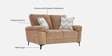 Amsterdam Fabric 2 Seater Sofa in Brown Colour