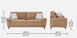 Amsterdam Fabric 3 Seater Sofa in Brown Colour