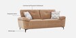 Amsterdam Fabric 3 Seater Sofa in Brown Colour