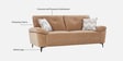 Amsterdam Fabric 3 Seater Sofa in Brown Colour