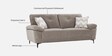 Amsterdam Fabric 3 Seater Sofa in Grey Colour