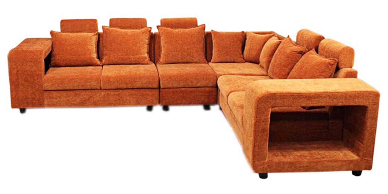 Buy Amanda Corner Sofa In Orange Colour By Primrose Online Modern LHS