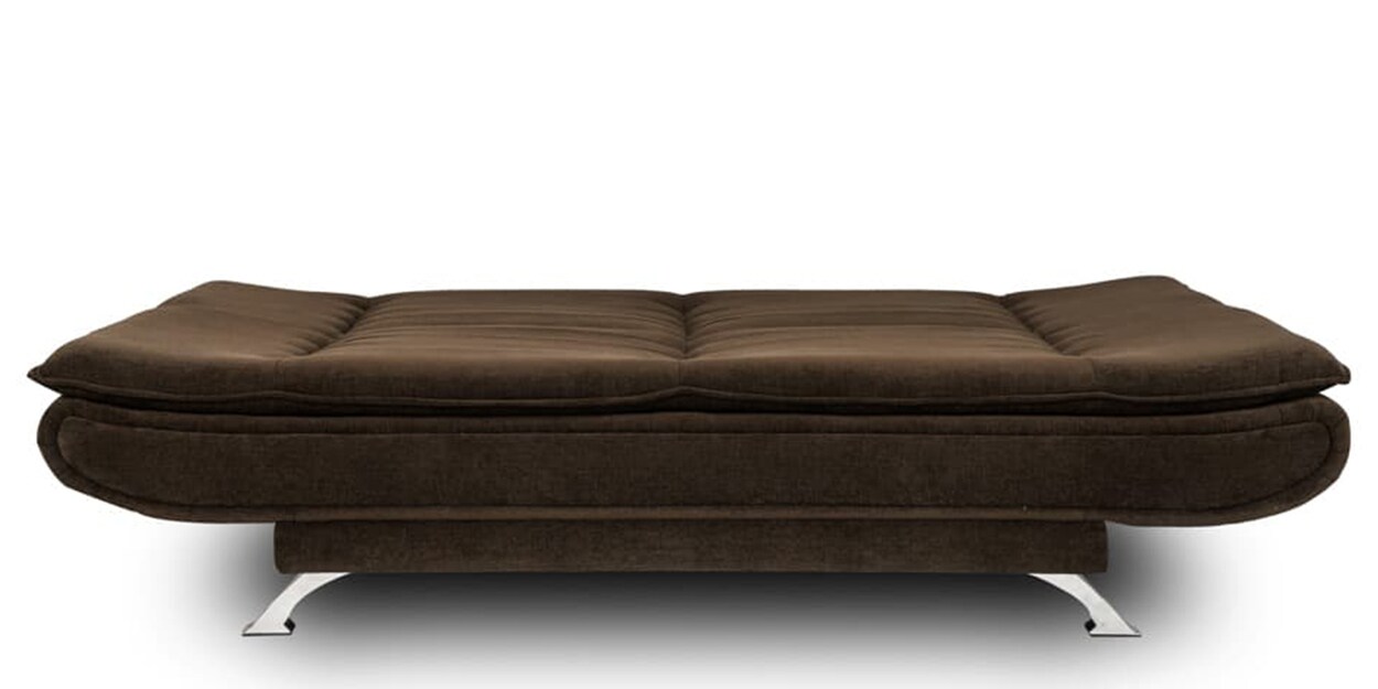 Buy Amoeba Fabric Convertible Sofa Cum Bed in Dark Earth Colour by