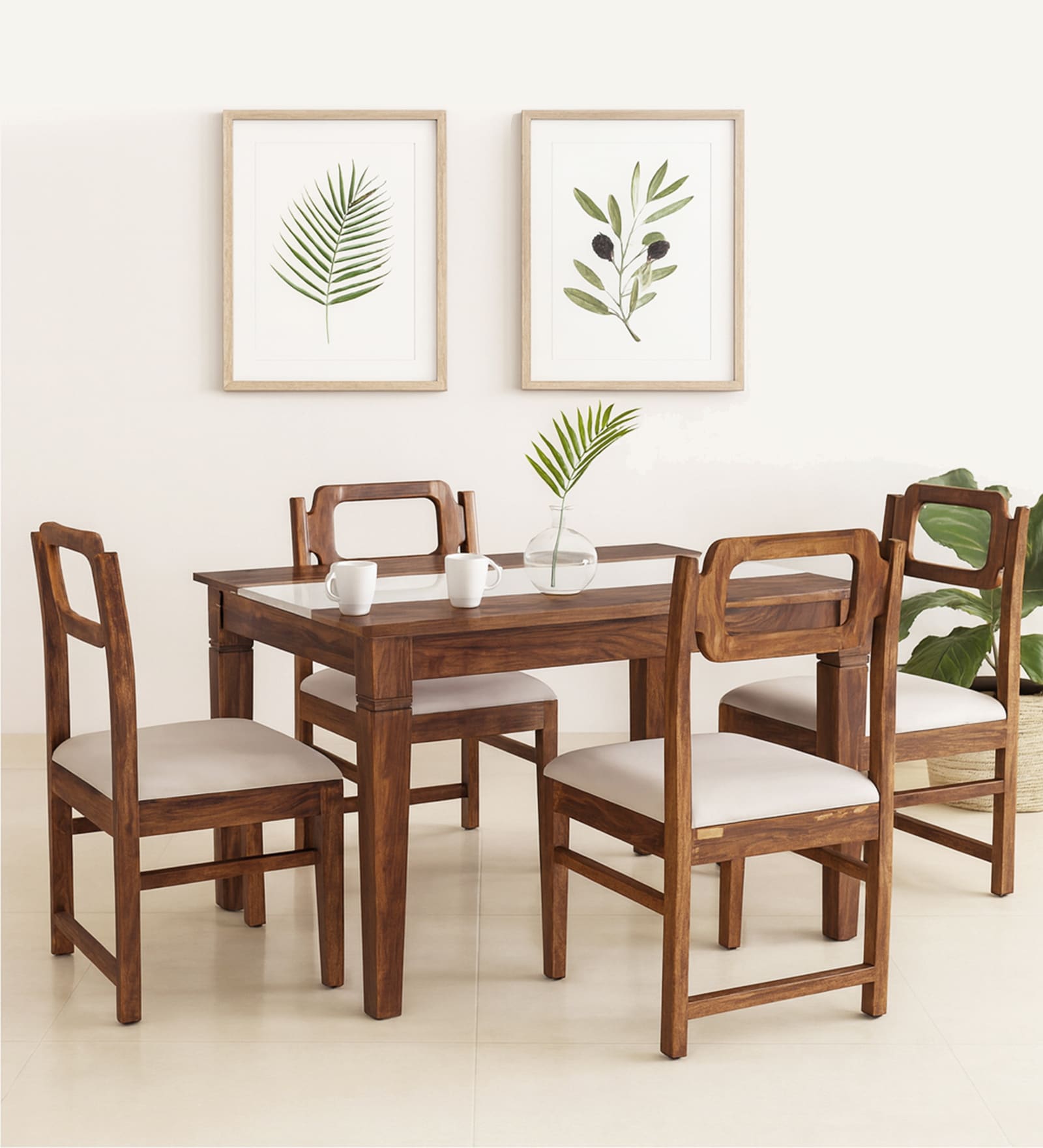 Amalfi Sheesham Wood 4 Seater Dining Set In Provincial Teak Finish