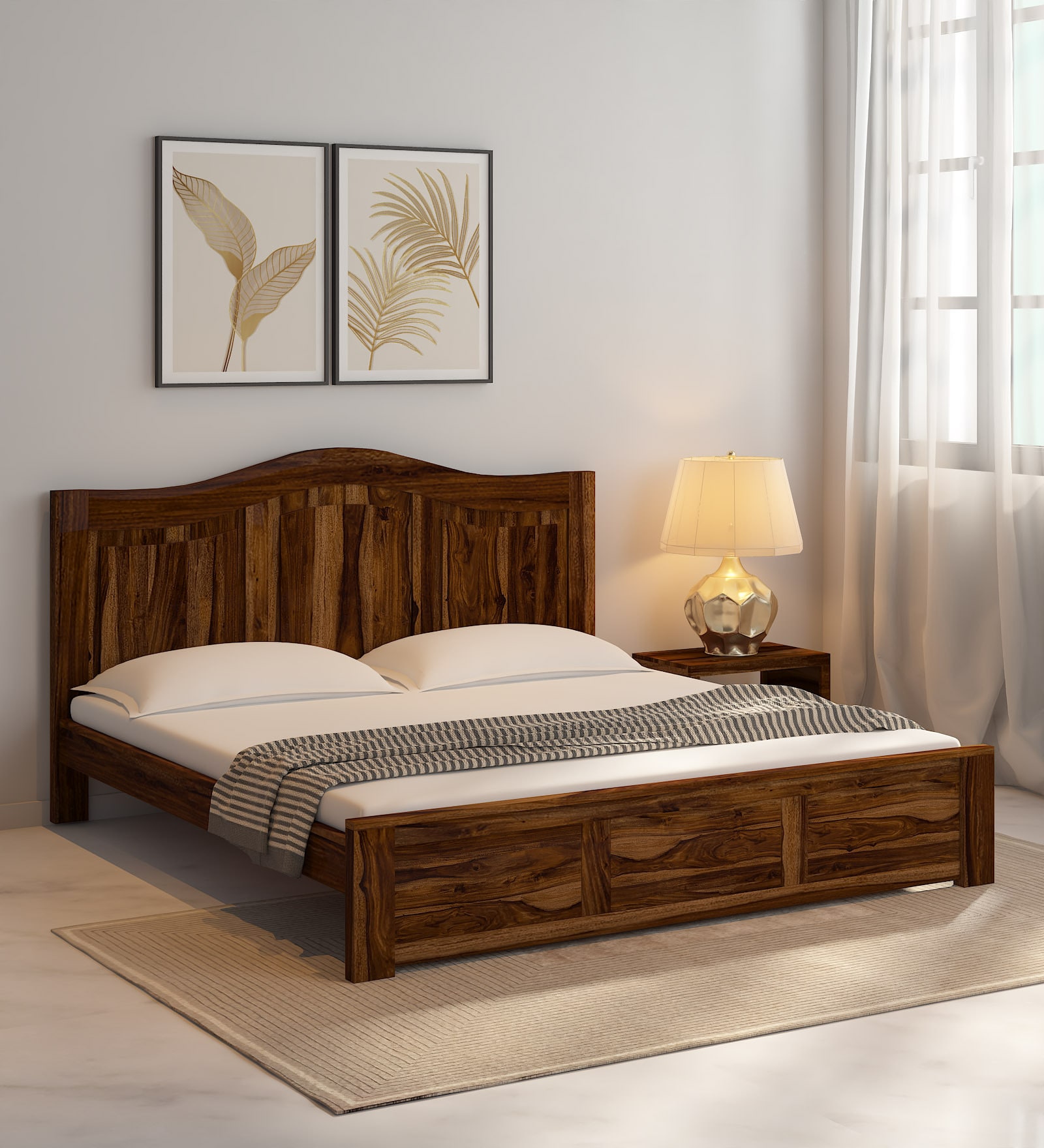 Buy Amalfi Sheesham Wood King Size Bed In Provincial Teak Finish At 13% 