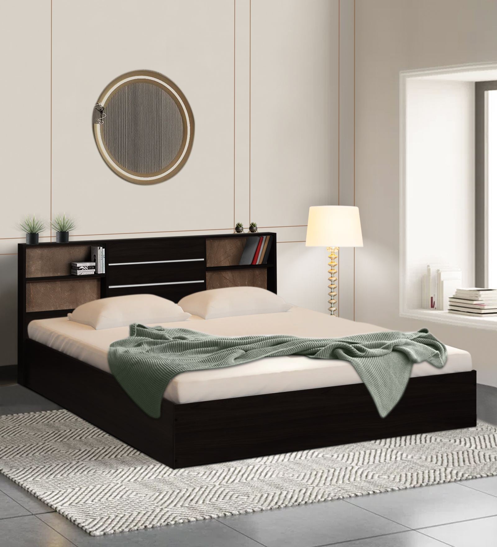 Amari Queen Size Bed In Wenge Finish