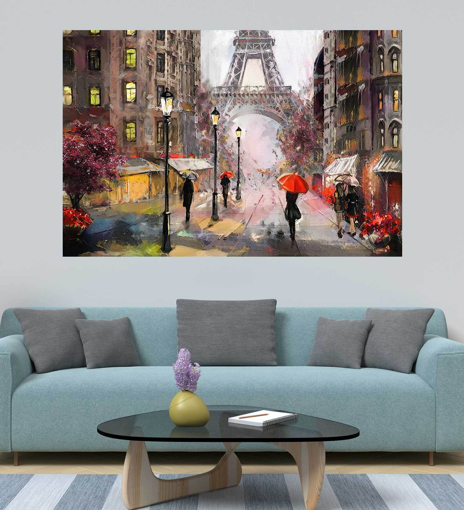 Amazing View Of Paris Self Adhesive Wall Poster for Home Decor(Vinyl, 24 x 36 Inch)
