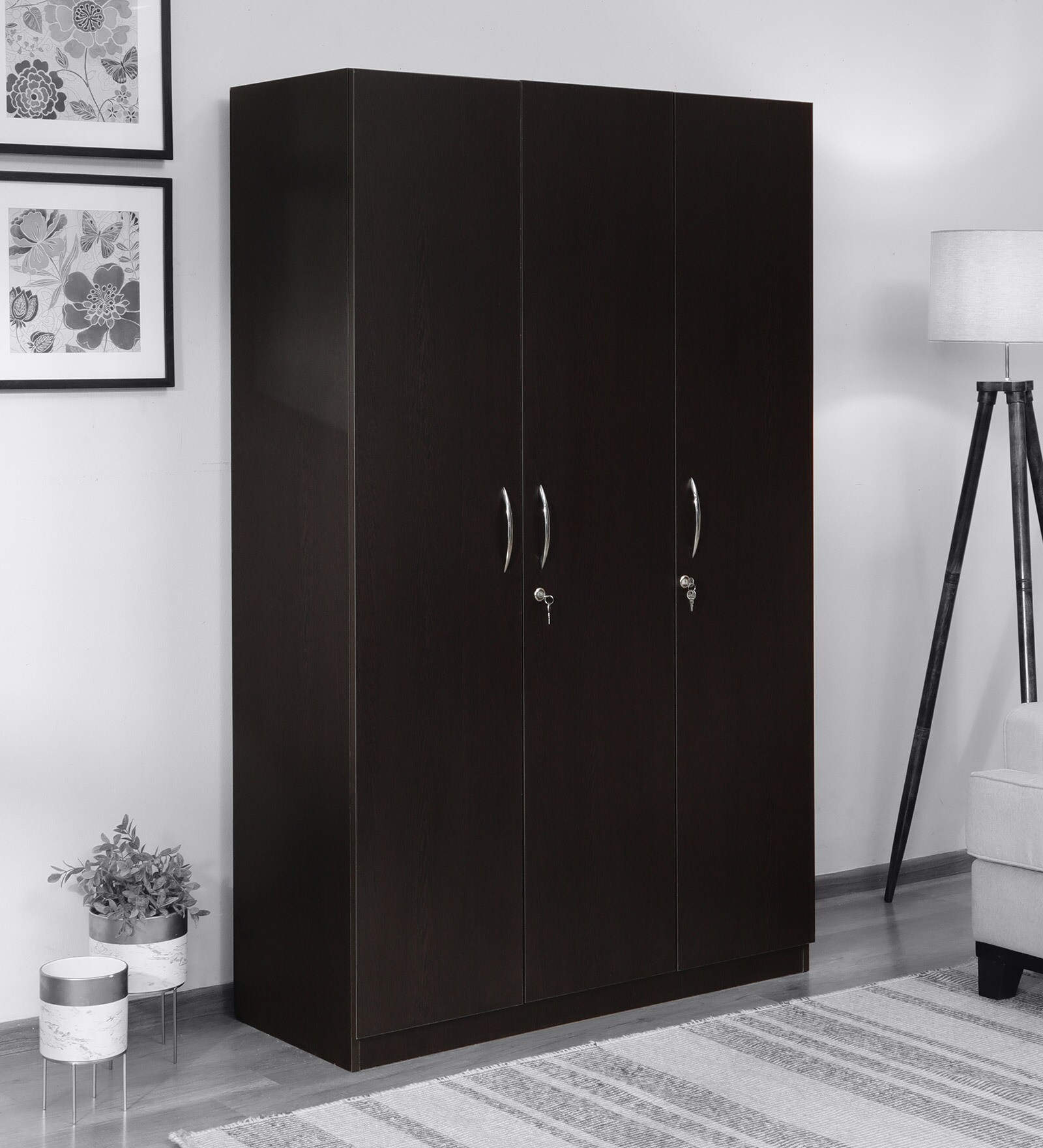 Amber 3 Door Wardrobe in Wenge Finish