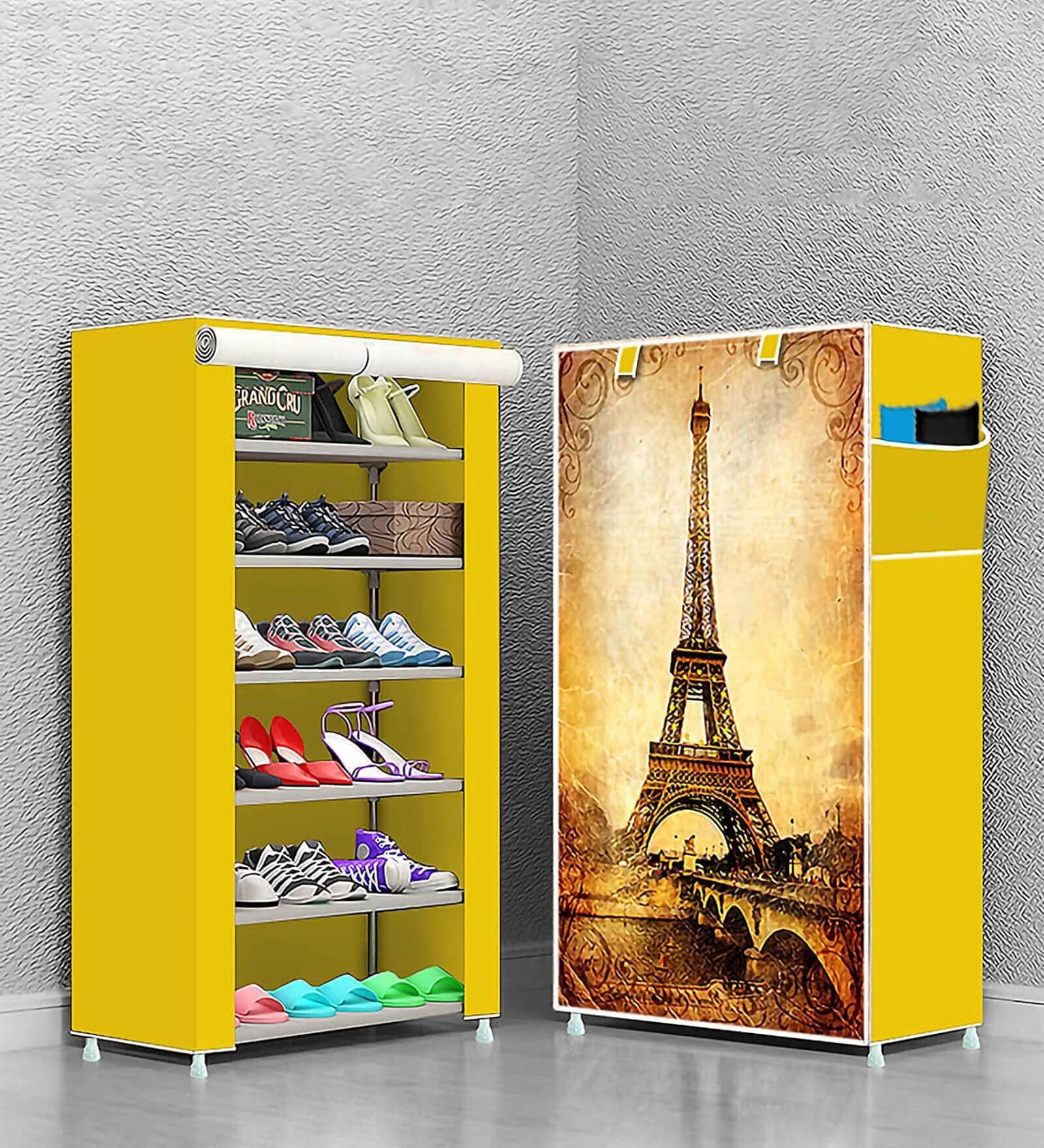Buy Amber Fabric Open Shoe Rack in Yellow Finish at 70% OFF by Aysis ...