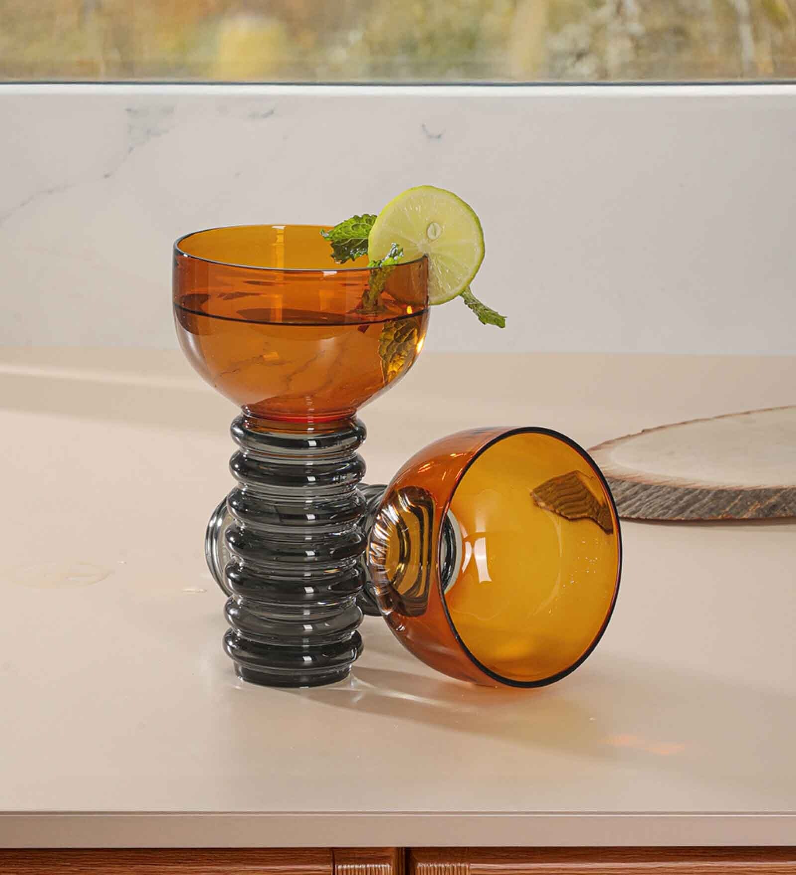 Amber Eclipse Cocktail Glass (Pack Of 2)