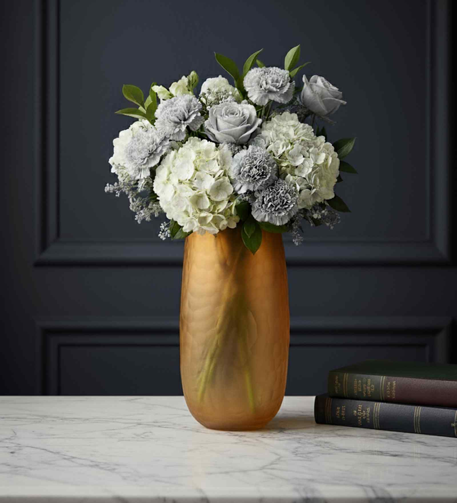 Amber Glow Glass Vase