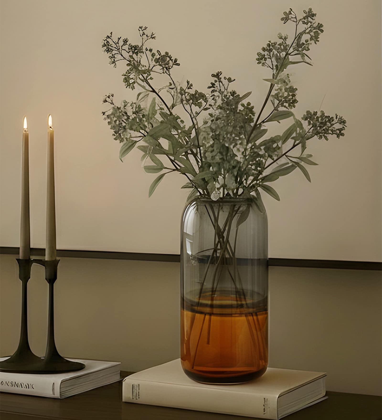 Amber Smoke Glass Vase