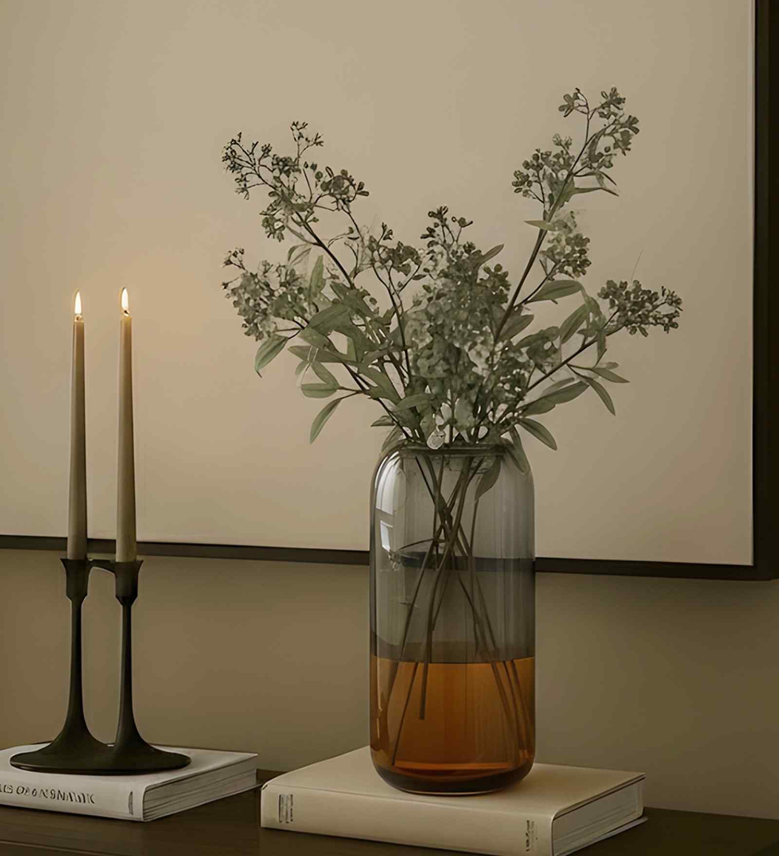 Amber Smoke Glass Vase