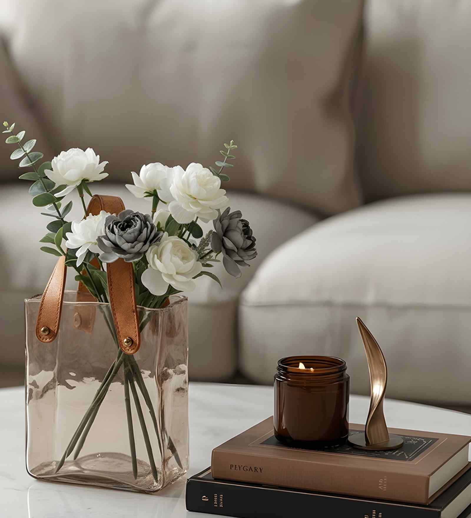 Amber Tote Glass Vase L