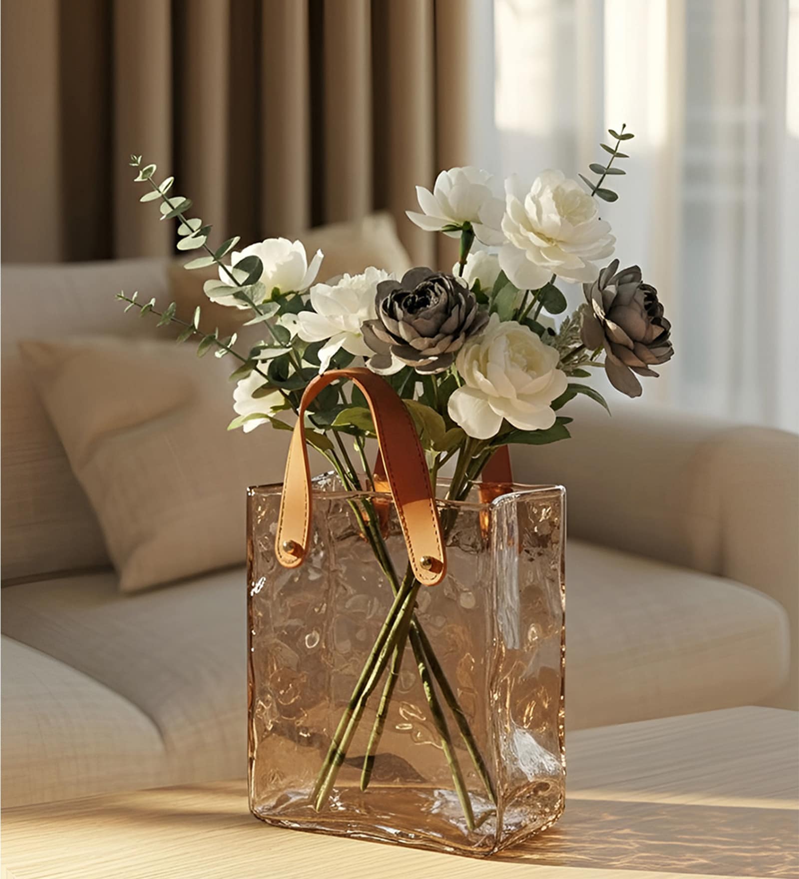 Amber Tote Glass Vase S