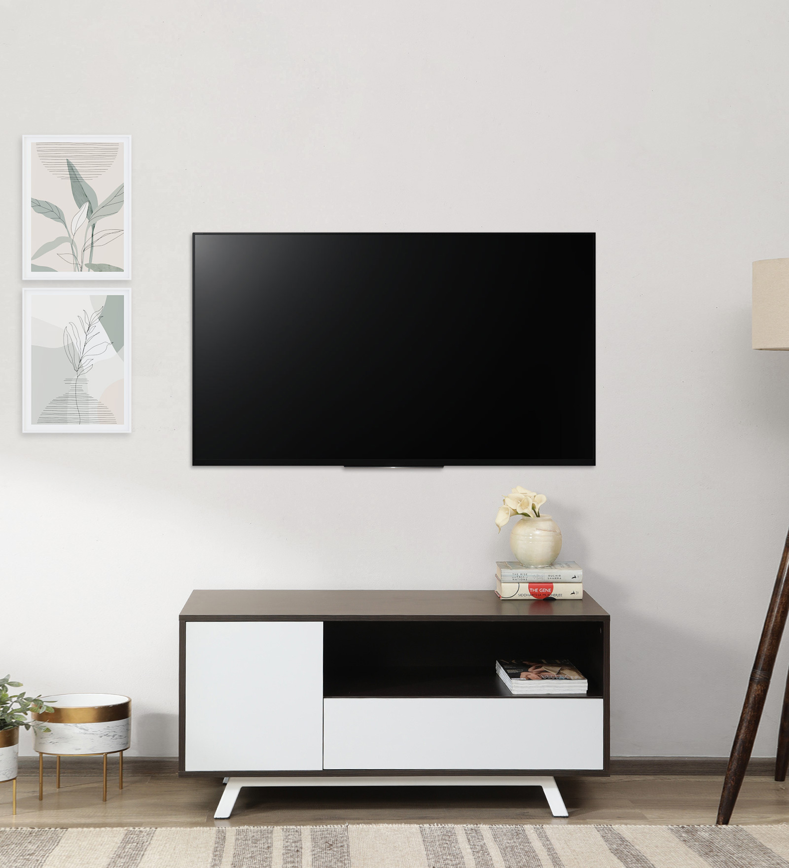 Amber TV Console for TVs up to 43" in White Finish