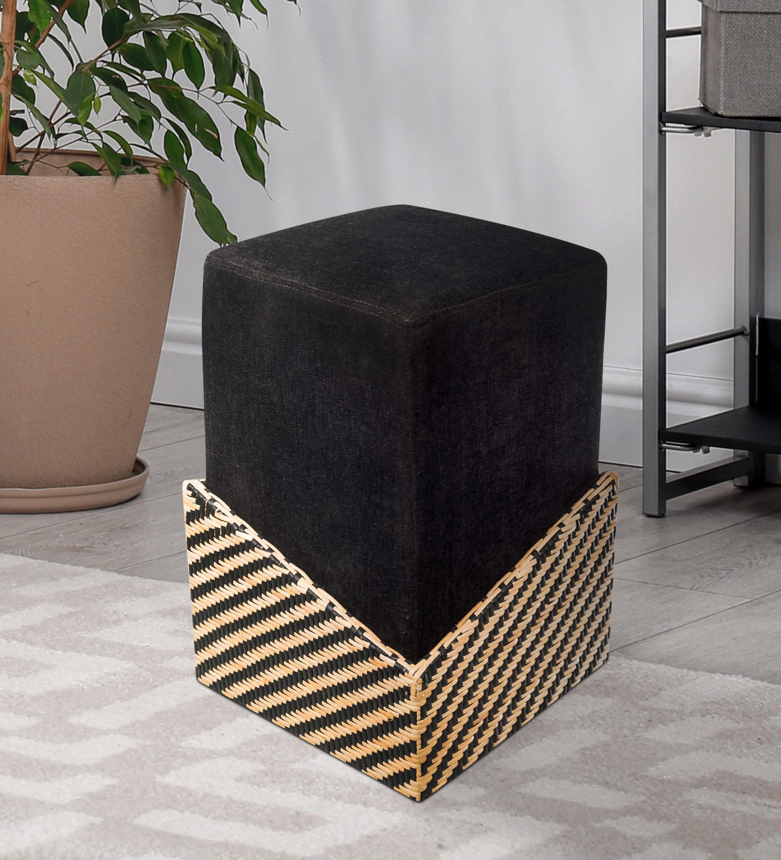 Ambo Seating Stool In Black Color