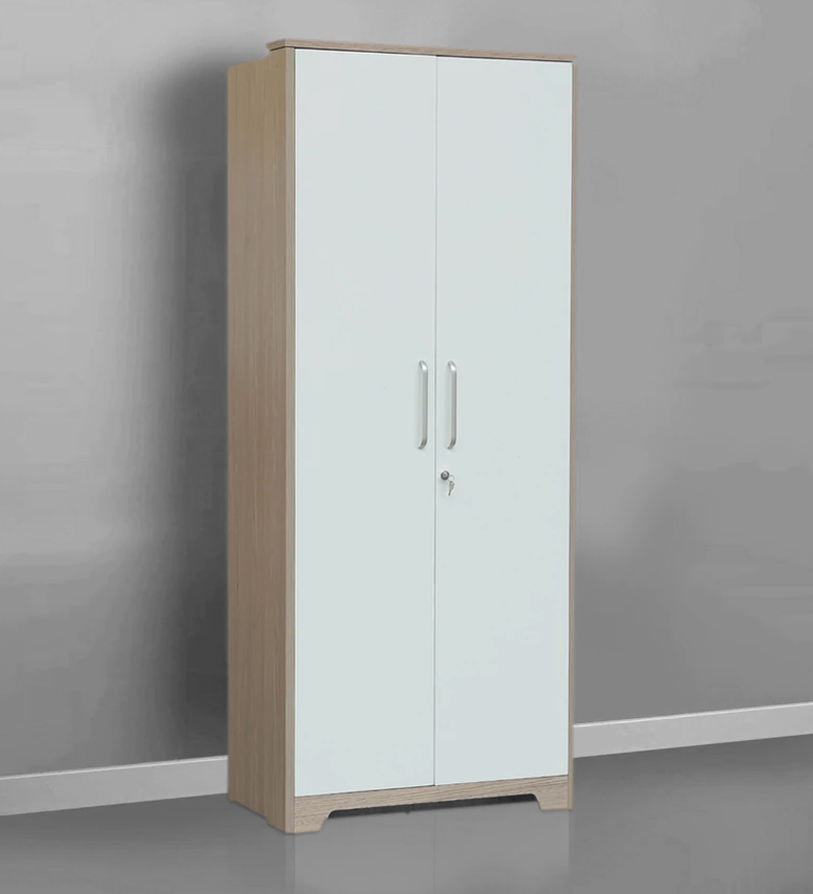Ambra 2 Door Wardrobe in White & Larch Finish