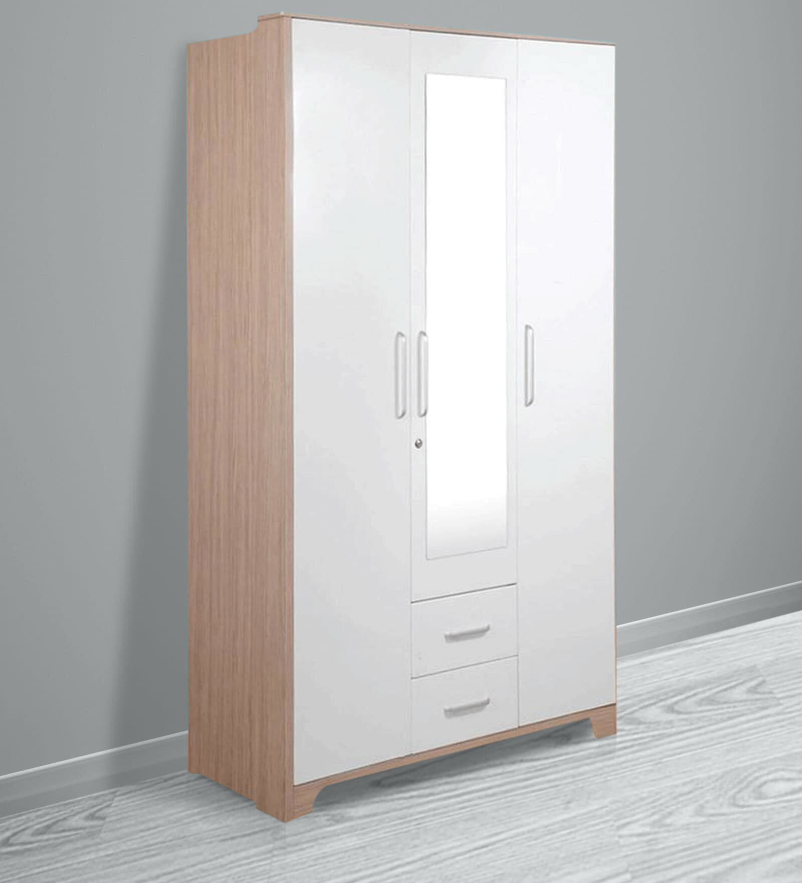 Ambra 3 Door Wardrobe in White Finish