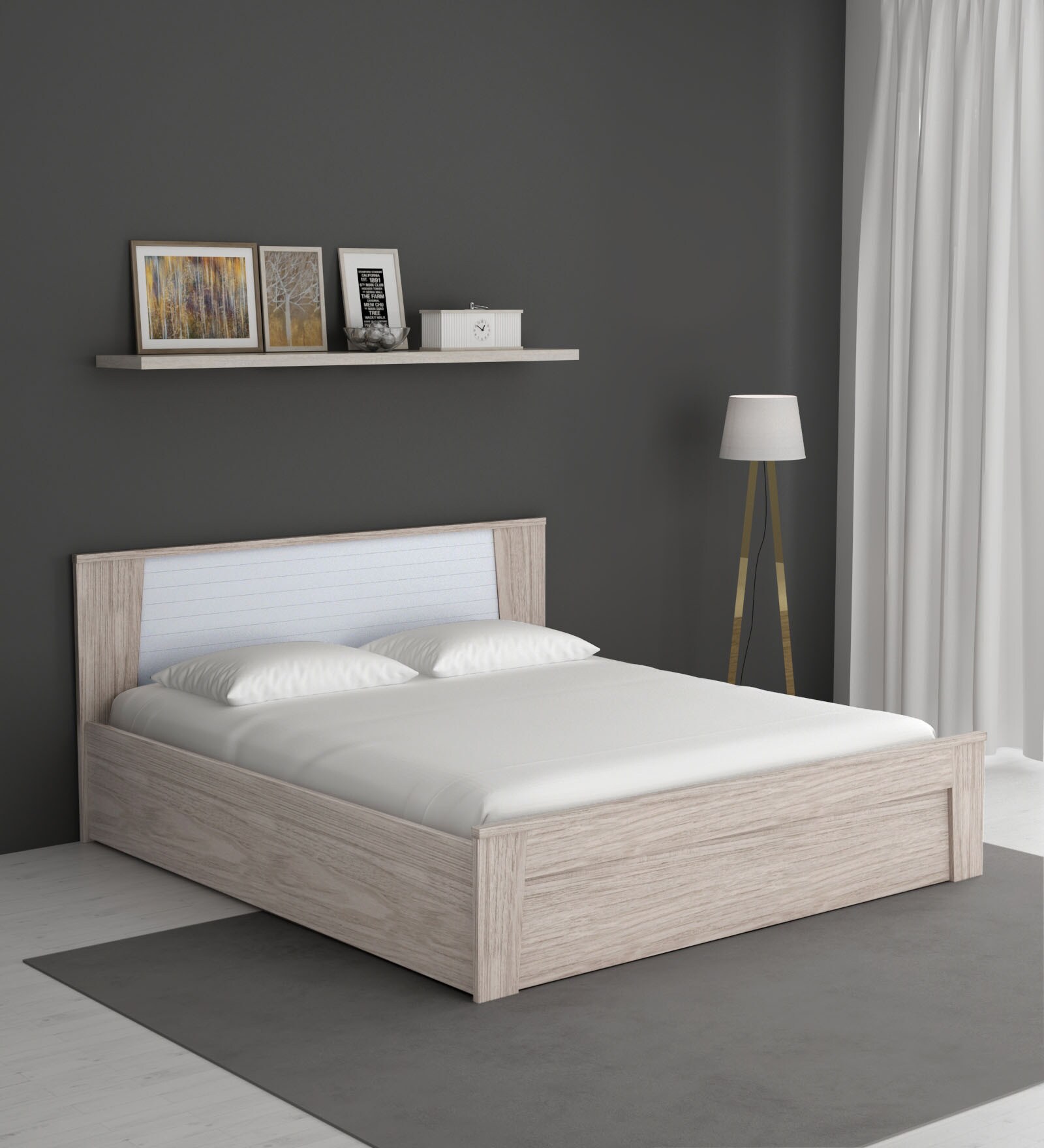 Ambra Queen Size Bed With Storage In White Finish By Hometown Buy Online In Andorra At Desertcart 149280197