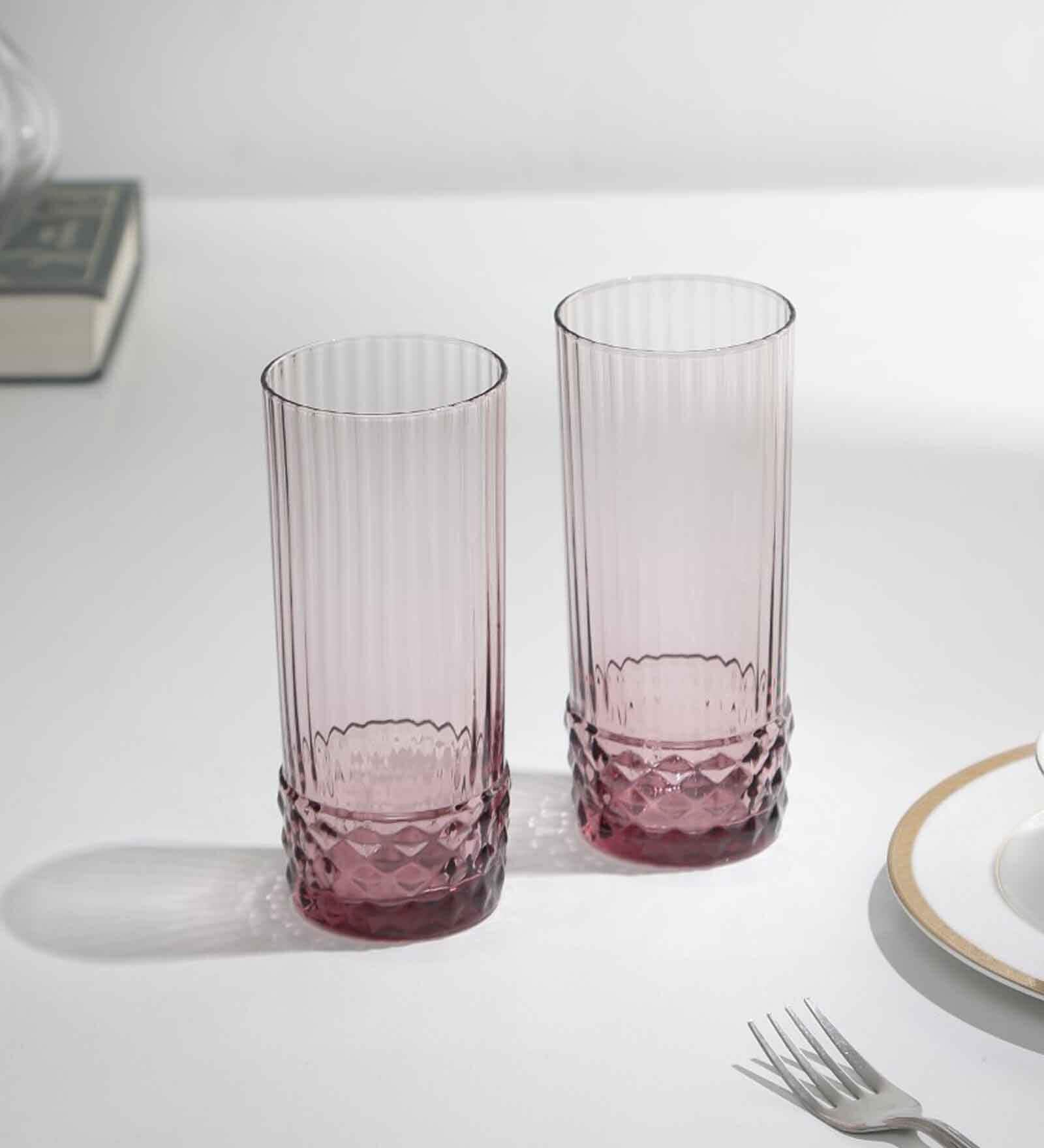America 400ml Pink Glass (Set of 6) Everyday Glasses