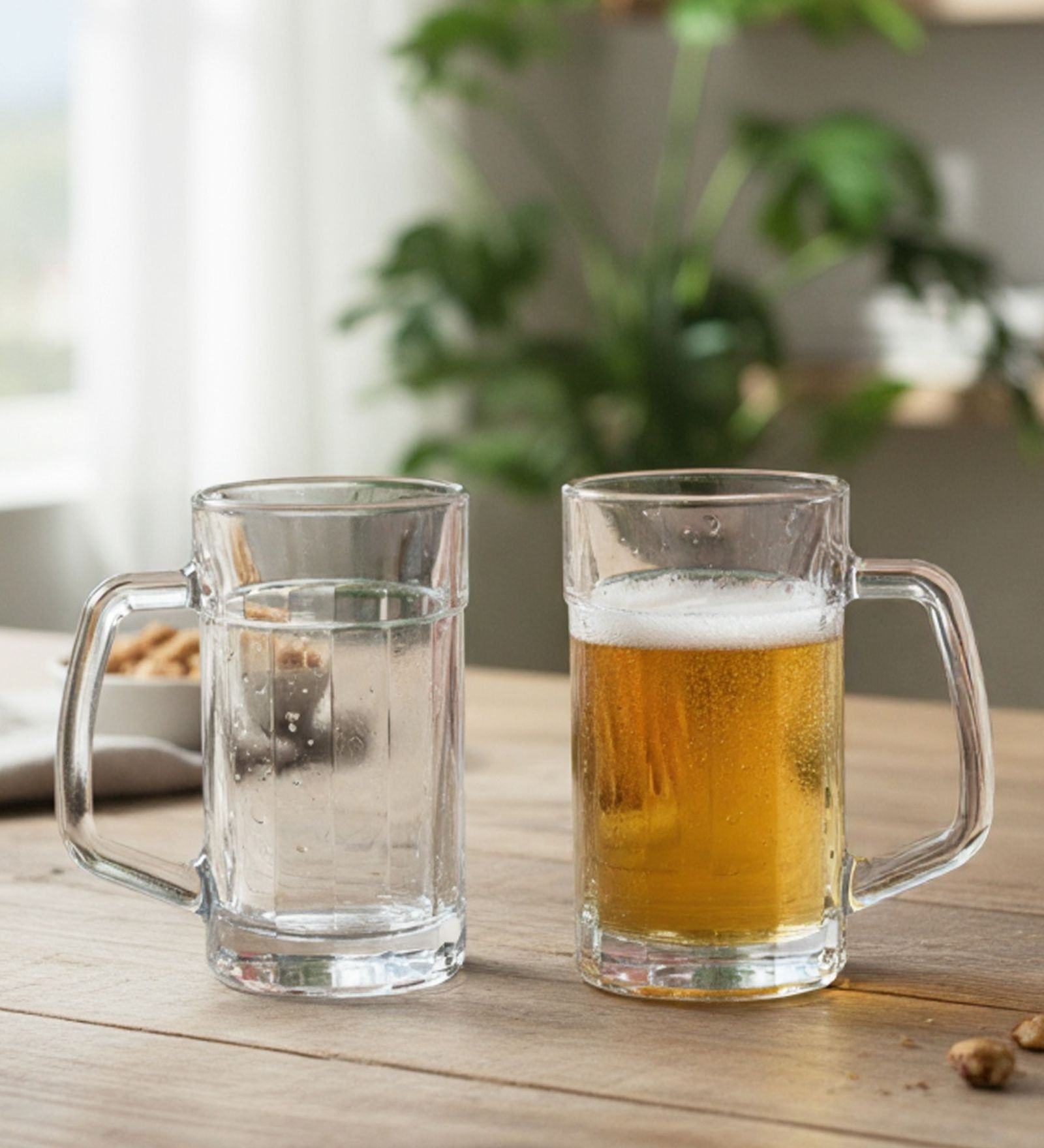 Americano Line 340 ml Beer Mug Set of 2 from Brazil | Crystal Clear Beer Mug | Ideal for Beer, Cocktails, Mocktails, Cold Drinks & Other Beverages