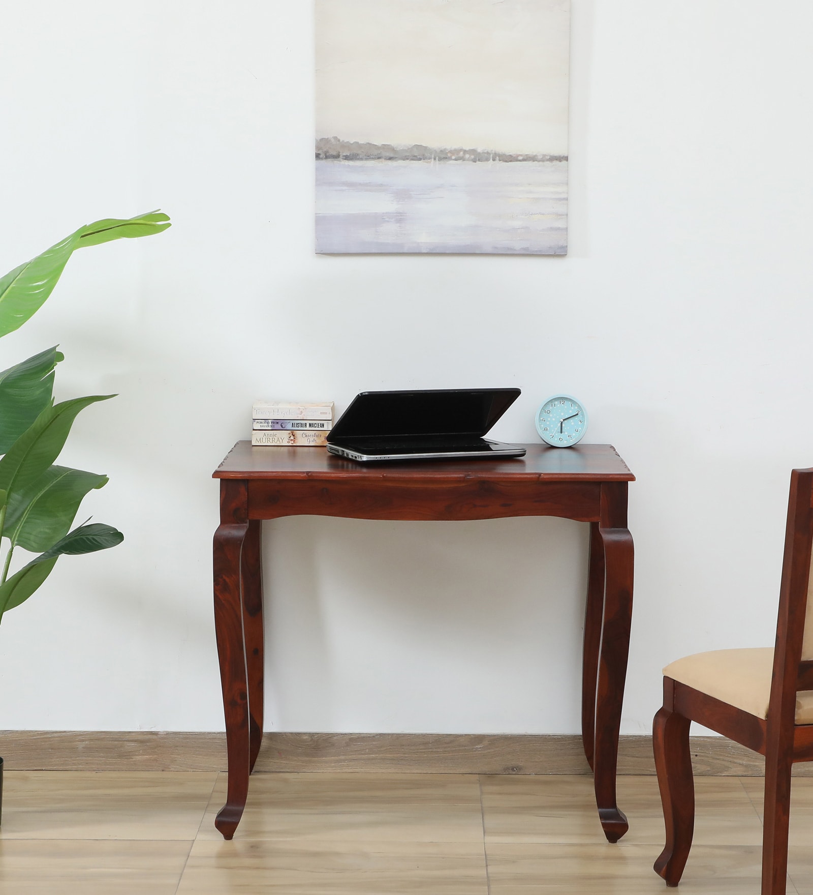 Amiens Sheesham Wood Writing Table In Honey Oak Finish