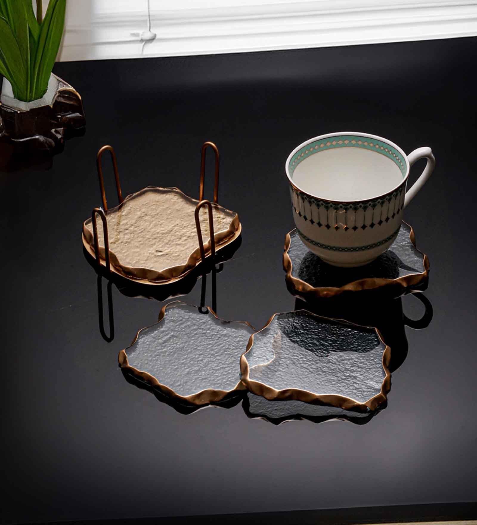 Amoeba Gleam Glass Coaster (Set Of 4)