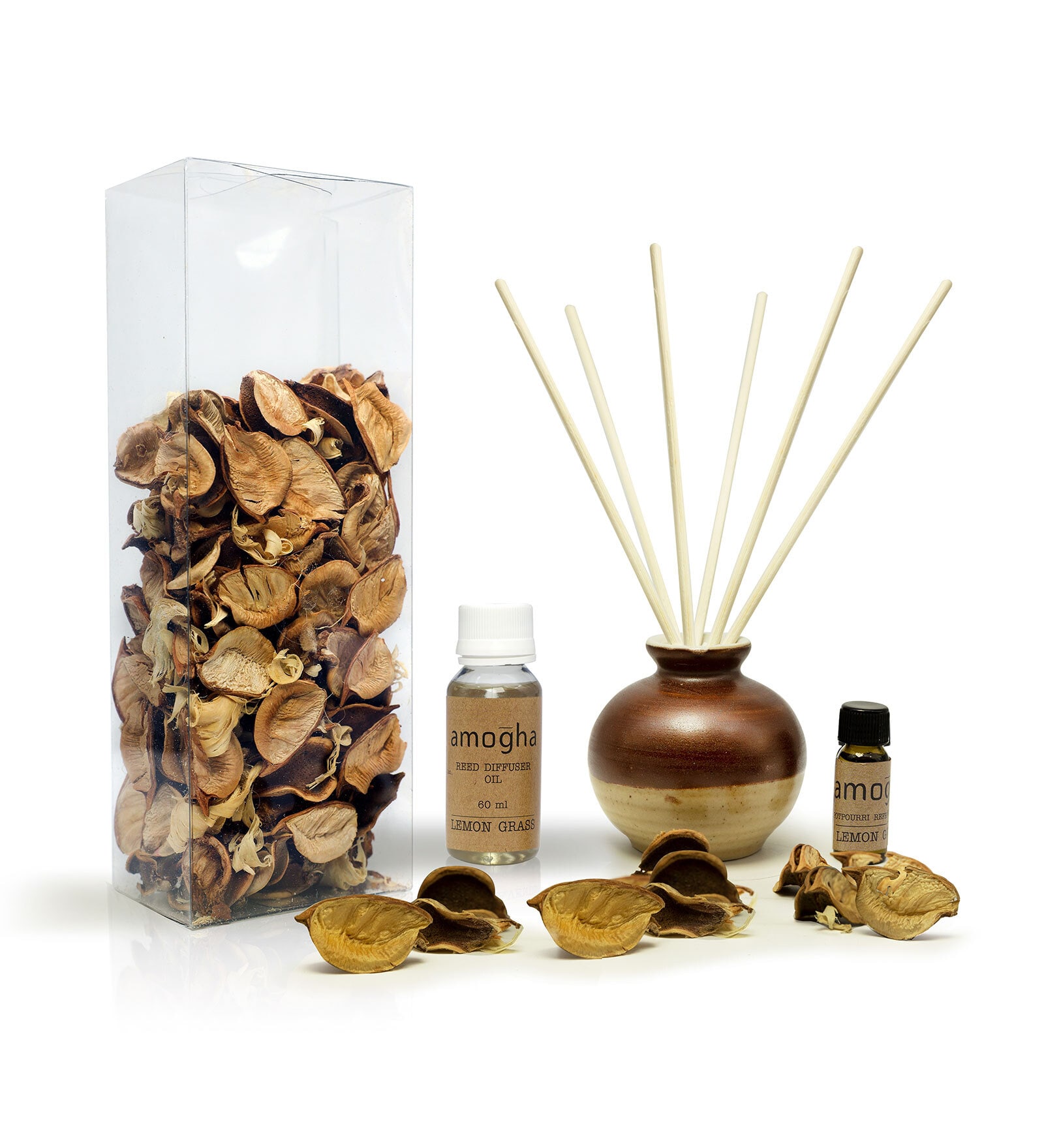 Buy Amogha Lemongrass Oil & Diffuser Home Fragrance Decor Gift Set (Set