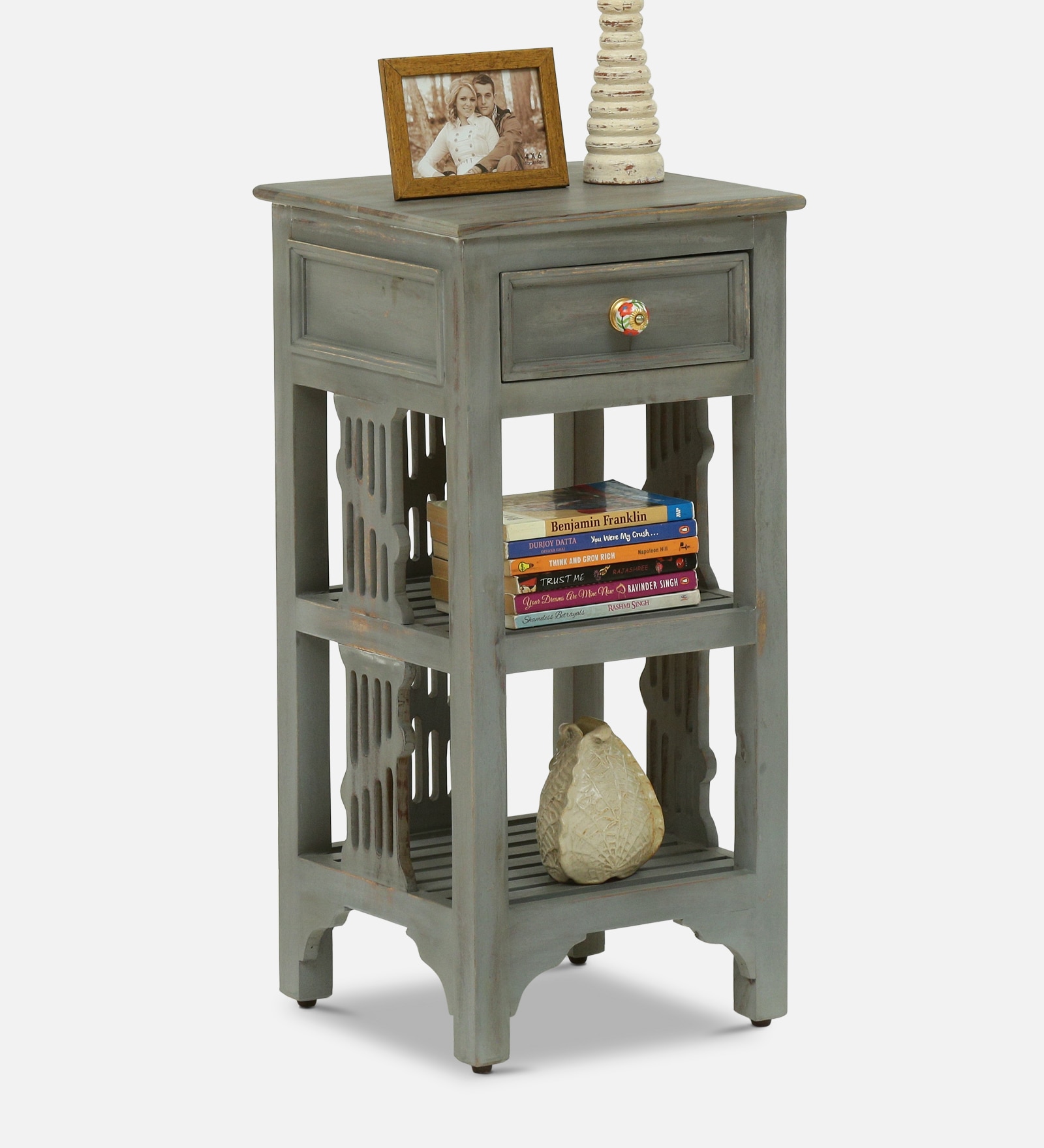 Buy Amory End Table In Rustic Grey Finish By Amberville Online